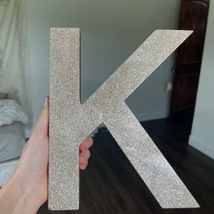 “K” glitter decoration